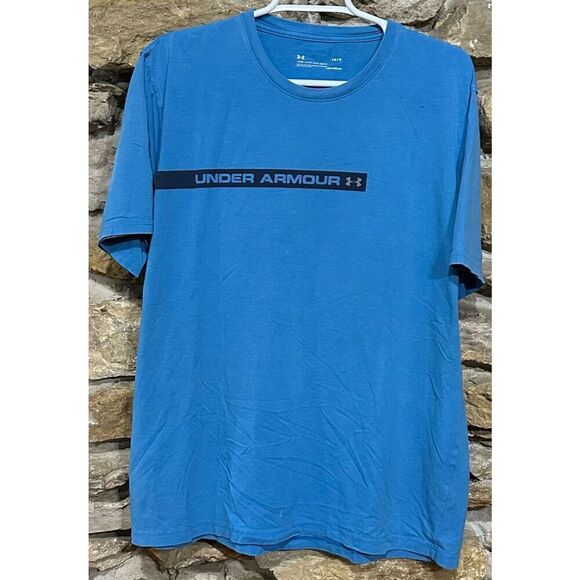 Men’s Under Armour Blue Graphic T-Shirt Loose Fit Size Large - Picture 1 of 5